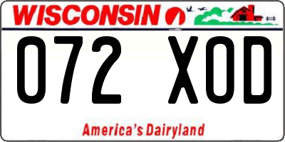 WI license plate 072XOD
