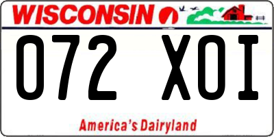 WI license plate 072XOI
