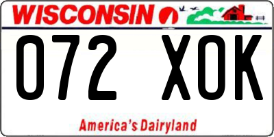 WI license plate 072XOK