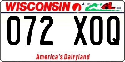 WI license plate 072XOQ