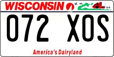WI license plate 072XOS