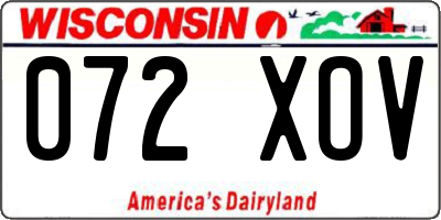 WI license plate 072XOV