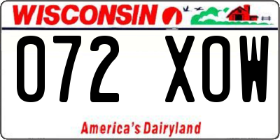 WI license plate 072XOW