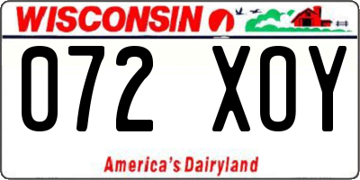 WI license plate 072XOY