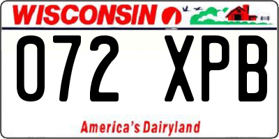 WI license plate 072XPB