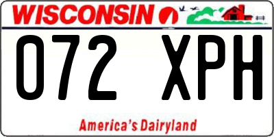 WI license plate 072XPH