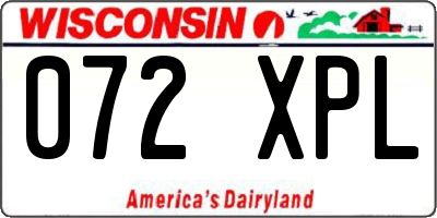 WI license plate 072XPL