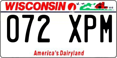 WI license plate 072XPM