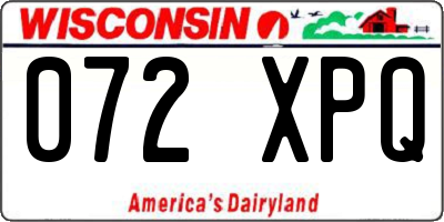 WI license plate 072XPQ