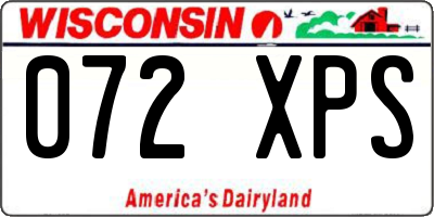 WI license plate 072XPS