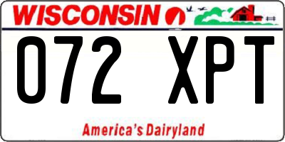 WI license plate 072XPT