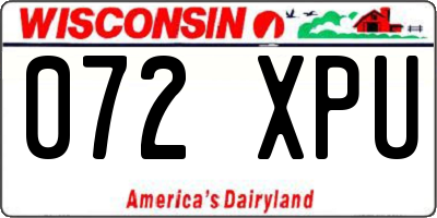 WI license plate 072XPU
