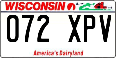 WI license plate 072XPV