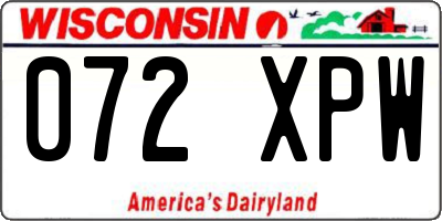 WI license plate 072XPW