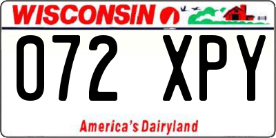WI license plate 072XPY