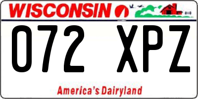 WI license plate 072XPZ