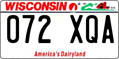 WI license plate 072XQA
