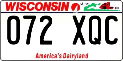 WI license plate 072XQC