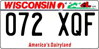 WI license plate 072XQF