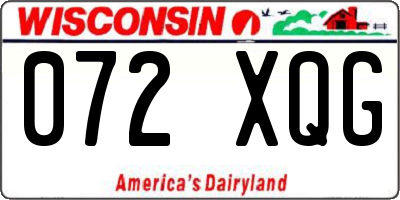 WI license plate 072XQG