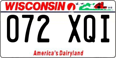 WI license plate 072XQI
