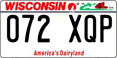 WI license plate 072XQP