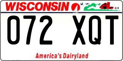 WI license plate 072XQT