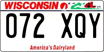 WI license plate 072XQY