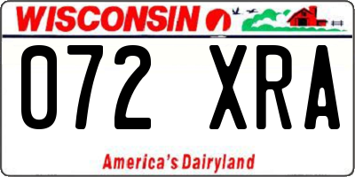WI license plate 072XRA