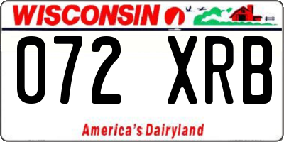 WI license plate 072XRB