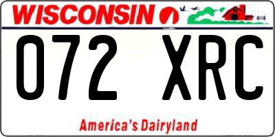 WI license plate 072XRC
