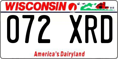 WI license plate 072XRD