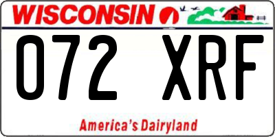 WI license plate 072XRF