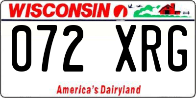 WI license plate 072XRG