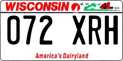 WI license plate 072XRH
