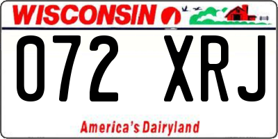 WI license plate 072XRJ
