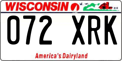 WI license plate 072XRK