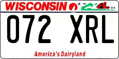 WI license plate 072XRL
