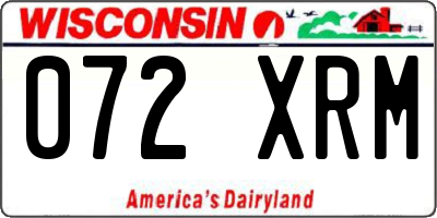 WI license plate 072XRM