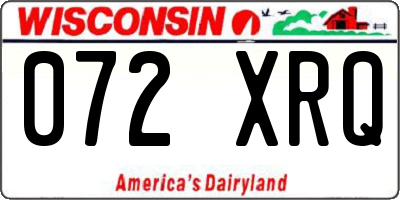 WI license plate 072XRQ