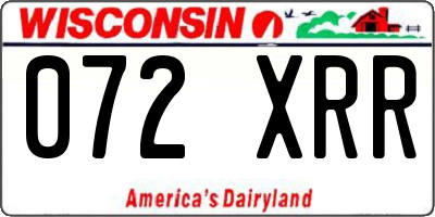 WI license plate 072XRR