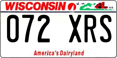 WI license plate 072XRS