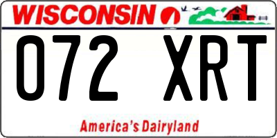 WI license plate 072XRT