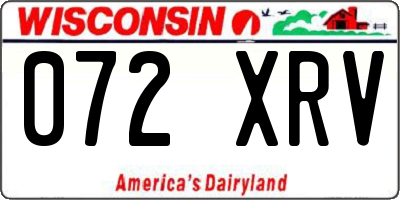 WI license plate 072XRV