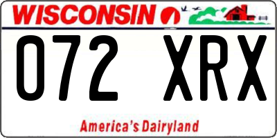 WI license plate 072XRX