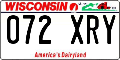 WI license plate 072XRY