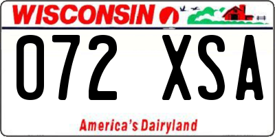 WI license plate 072XSA