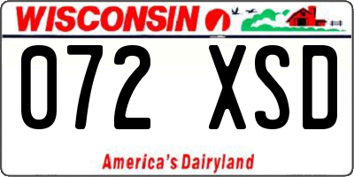 WI license plate 072XSD