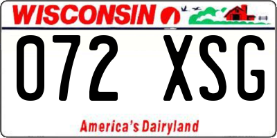 WI license plate 072XSG