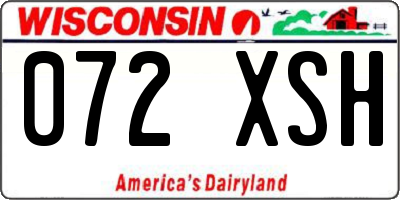 WI license plate 072XSH